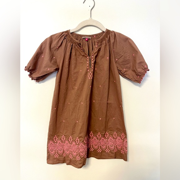 Pink Chicken Other - Pink Chicken Girls Embroidered Puff Sleeve Dress